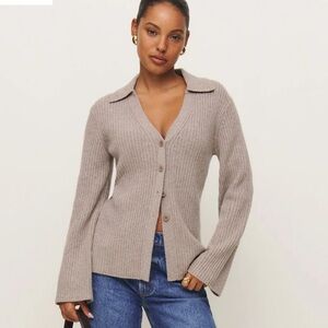 Reformation Shea Cashmere Collared Cardigan, like new